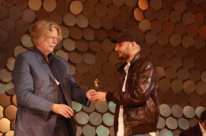 In photo jury president Fridrik Thor Fridriksson presents Grand Prix to Shelter's Dragomir Sholev, courtesy Sofia Film Festival